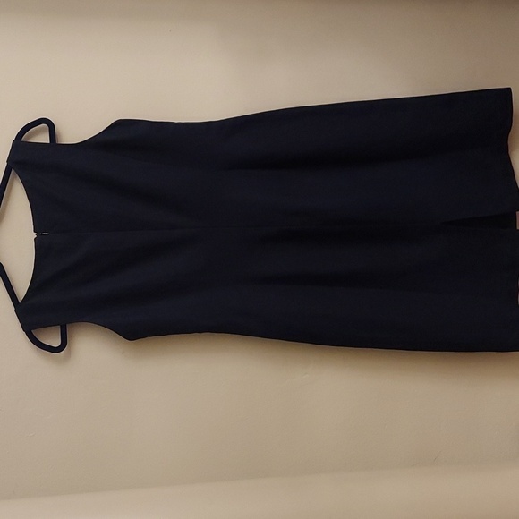 TAHARI ASL Classic Navy Blue Linen Blend Sleeveless Fully Lined Dress - Picture 8 of 10